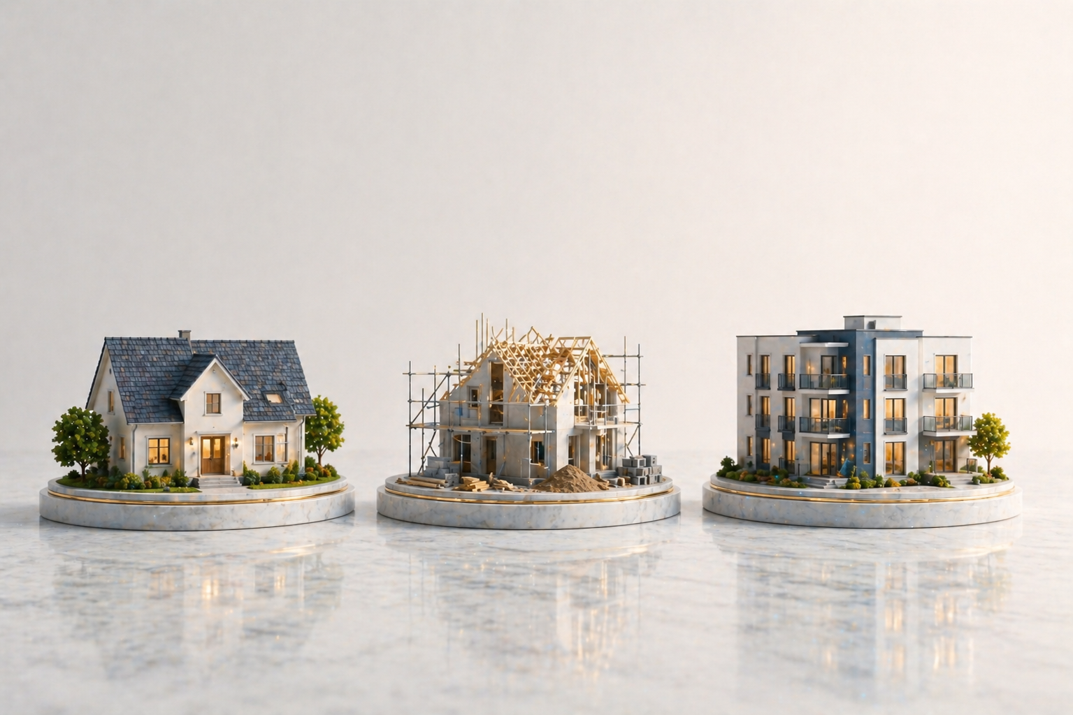 Différents marchés immobiliers résidentiels (revente, construction, location) dans le contexte économique actuel