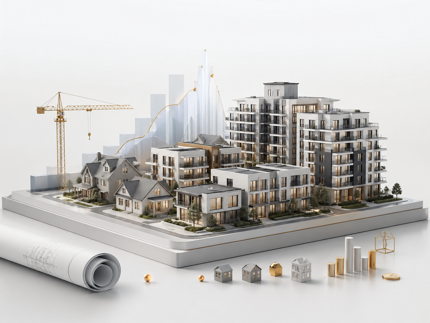 Différents marchés immobiliers résidentiels (revente, construction, location) dans le contexte économique actuel
