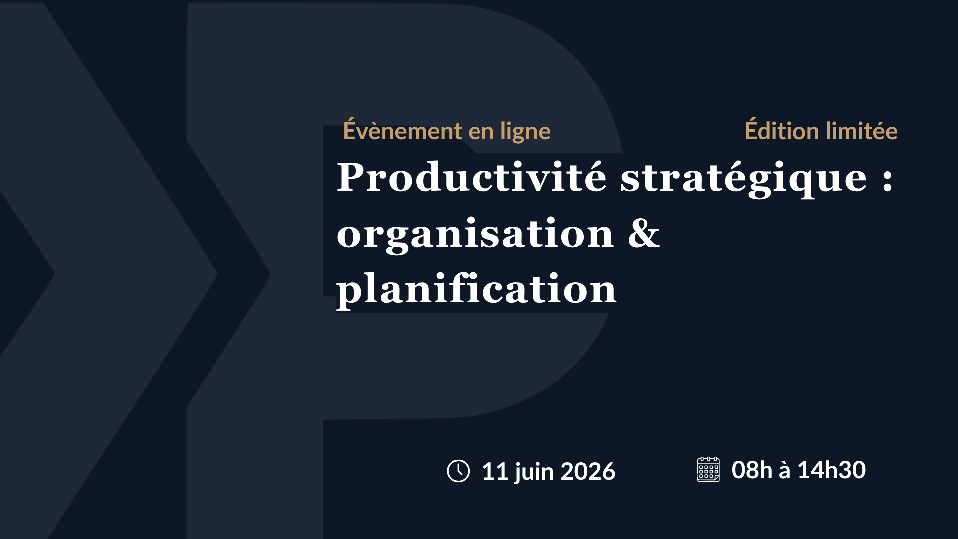 Productivité stratégique : organisation & planification