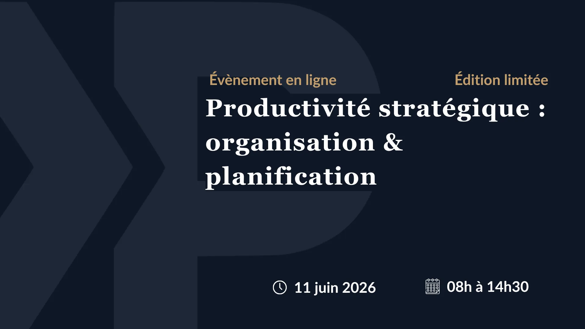 Productivité stratégique : organisation & planification